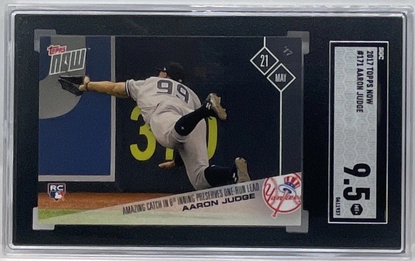 2017 Topps Now Aaron Judge RC Catch In 6th Inning #171 SGC 9.5 MINT+ Yankees MVP