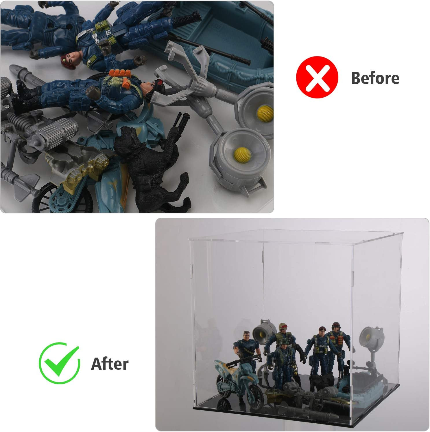 Display Case for Collectibles Assemble Clear Acrylic Box Alternative Glass Case 