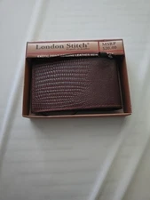 London Stitch Men's Leather Protection Flip Exotic Print Leather Wallet New