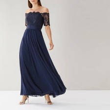 Coast Maddie Size 6 Dress Races Prom Awards Evening Princess Maxi £120 Navy Blue