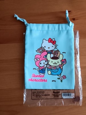 Hello Kitty & Friends Hellblau Kordelzugbeutel Sanrio Figuren Neu