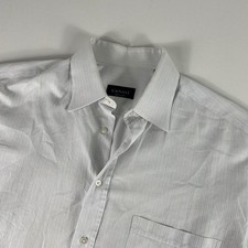Canali Button Down Shirt Mens XL 16.5  Striped Long Sleeve 42  Cotton Italy Made