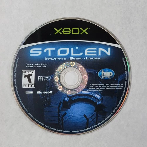 Stolen Infiltrate Steal Vanish - Loose Microsoft Original Xbox Disc
