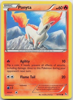 Ponyta Common Fire XY - Flashfire 14/106 LP 2014 Tomokazu Komiya