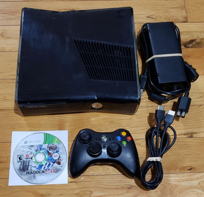 Xbox 360 S Slim Bundle 1439 250GB Console, OEM Controller Power HDMI, TESTED!