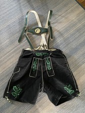 Octoberfest Authentic, Vtg 1970 Lederhosen, Suede, Leather, Suspenders Germany