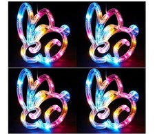 4 Easter Window Lights Hanging Bunny Indoor Outdoor Decoration Battery Timer