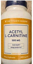 The Vitamin Shoppe ACETYL L-CARNINTINE 240 Capsules SEE PICTURES 
