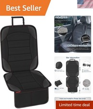Waterproof Non-Slip Leather Car Seat Cover With Pockets for Family Trips - Black