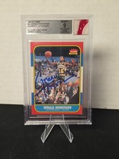 1986-87 Fleer Gerald Henderson #45 Jersey Fusion GU Patch Auto BGS 9