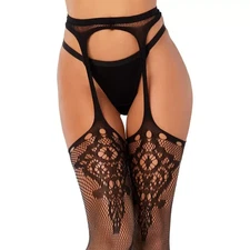 HALLOWEEN Lace Patterned Garter Tights - Size SM/MD- Spirit - Black - NEW SEALED