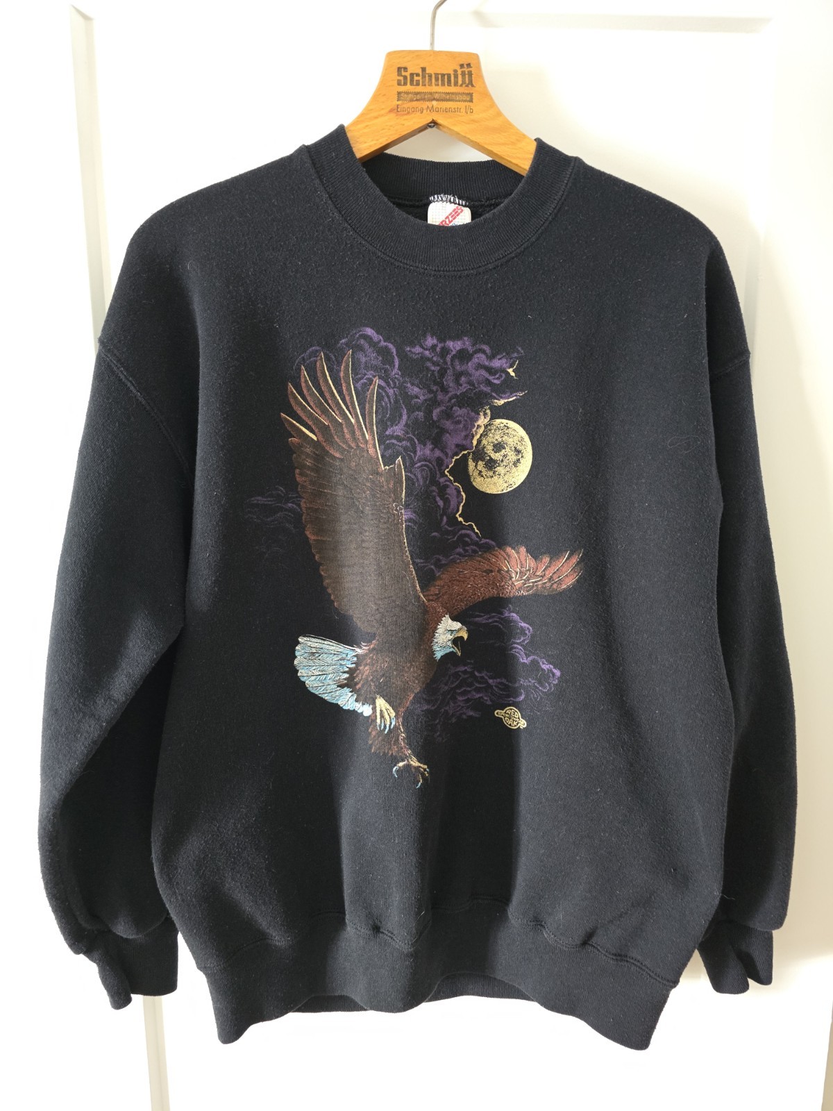 Vintage 90s Bald Eagle Mountain Nature Graphic Crewneck Sweatshirt USA - XL