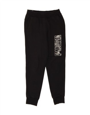 PUMA Mens Graphic Tracksuit Trousers Joggers Small Black CM06
