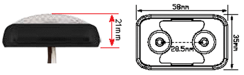 2 X LED WHITE MARKER LIGHT ADR TRUCK TRAILER CAB 58WM  - Bild 3 von 3