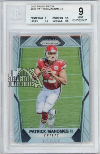 Patrick Mahomes 2017 Panini Prizm Rookie Card #269 BGS 9 Mint