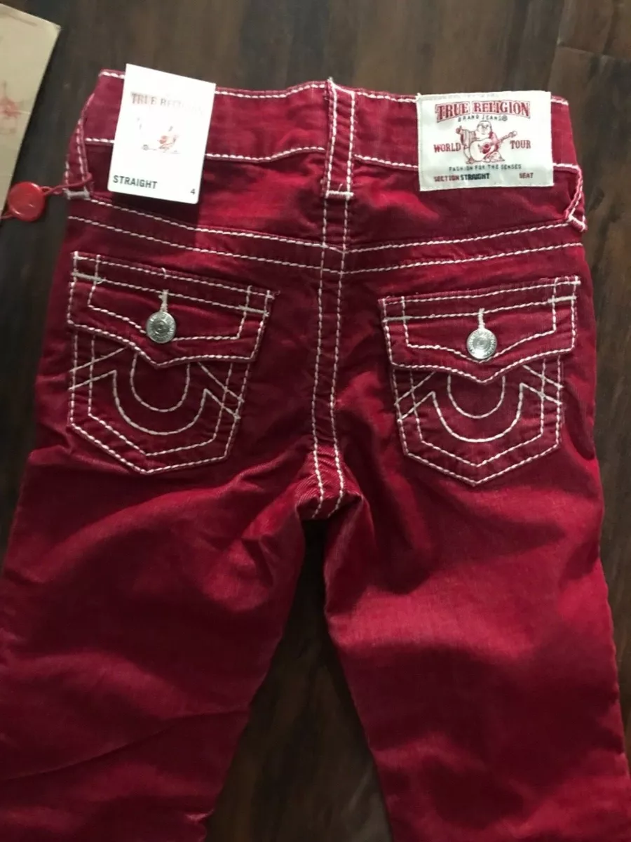 New True religion boys red corduroy pants sizes 4