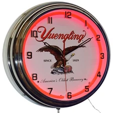 16" Yuengling America's Oldest Brewery Since 1829 Neon Clock Bar Decor (Red)