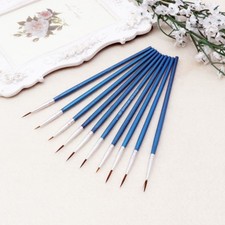 10x Nylon Hair Artist Paint Brush Acrylic Watercolor Round Fine Hand Point Tip