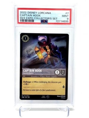 LORCANA ロルカナ D23 EXPO HOOK PSA9 Captain Hook - Forceful Duelist 7 D23 Promos Holo for sale online