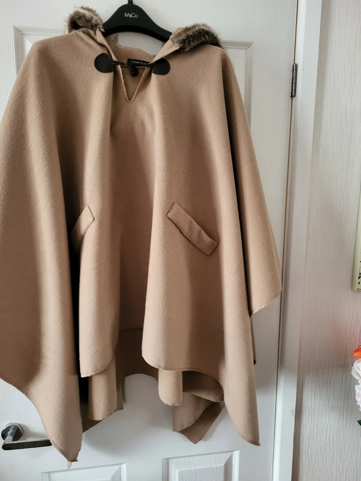 70 @wool. Coat cape poncho. Made in Italy