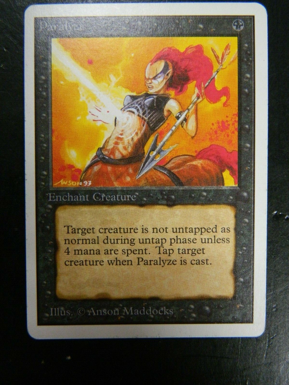 Vintage MTG Unlimited Paralyze Black Common Cards Lightly Played-Excellent
