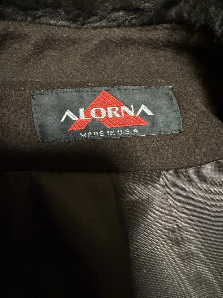 Trench coat feminino Alorna pele vintage lã virgem pura feito nos EUA tamanho 18 - Imagem 2 de 4