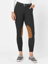 Royal Highness Ladies Meryl Knee Patch Breech | Black
