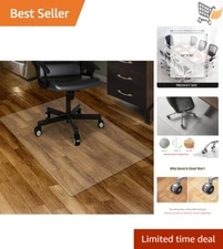 Clear PVC Chair Mat for Hardwood Floors 44x58 Inches Office Home Protectant