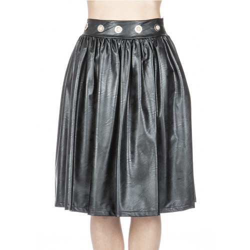 Gonna donna 7398 J'Aimè nero jaime ecopelle plissettata M L | eBay