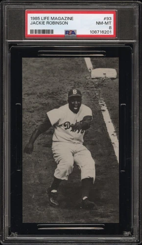Jackie Robinson POP 3 Rare vs 1948 Leaf RC 85 LIFE Exhibit Photo Card HOF PSA 8