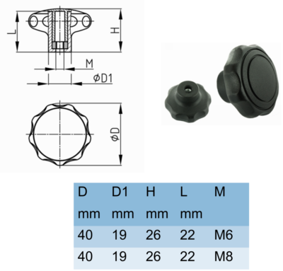 Viti A Testa Zigrinata M5x16mm - 10 Pezzi, Manopola In Plastica Nera Per Serraggio Manuale - Foto 12
