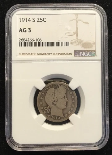 1914-S Barber Quarter NGC AG 3 #