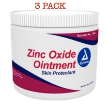 3 PK Dynarex Zinc Oxide Skin Protectant 15oz Jar- Free Shipping