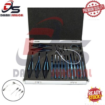 21 PCS Titanium Eye Cataract Ophthalmic Surgical Instruments Set With Case Box