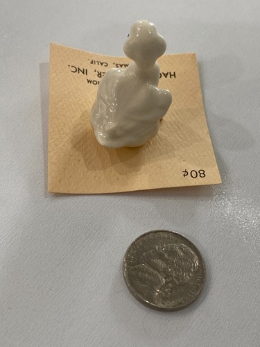 Figura de pájaro pato blanco miniatura Hagen Renaker de colección en tarjeta de papel original NUEVO - Imagen 4 de 6