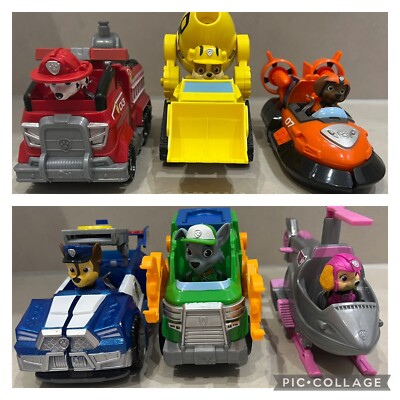 Paw Patrol The Movie Deluxe Fahrzeuge und Figuren X6 Full Set.