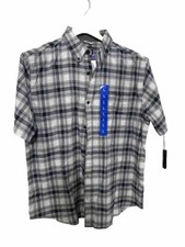 Grizzly Mountain Plaid Button Shirt Size Large Short Sleeve 100 Cotton NWT