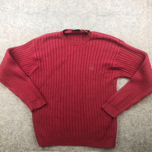 Timberland, Vintage Timberland Sweater Mens XL Red Embroidered Logo Outdoors Ribbed