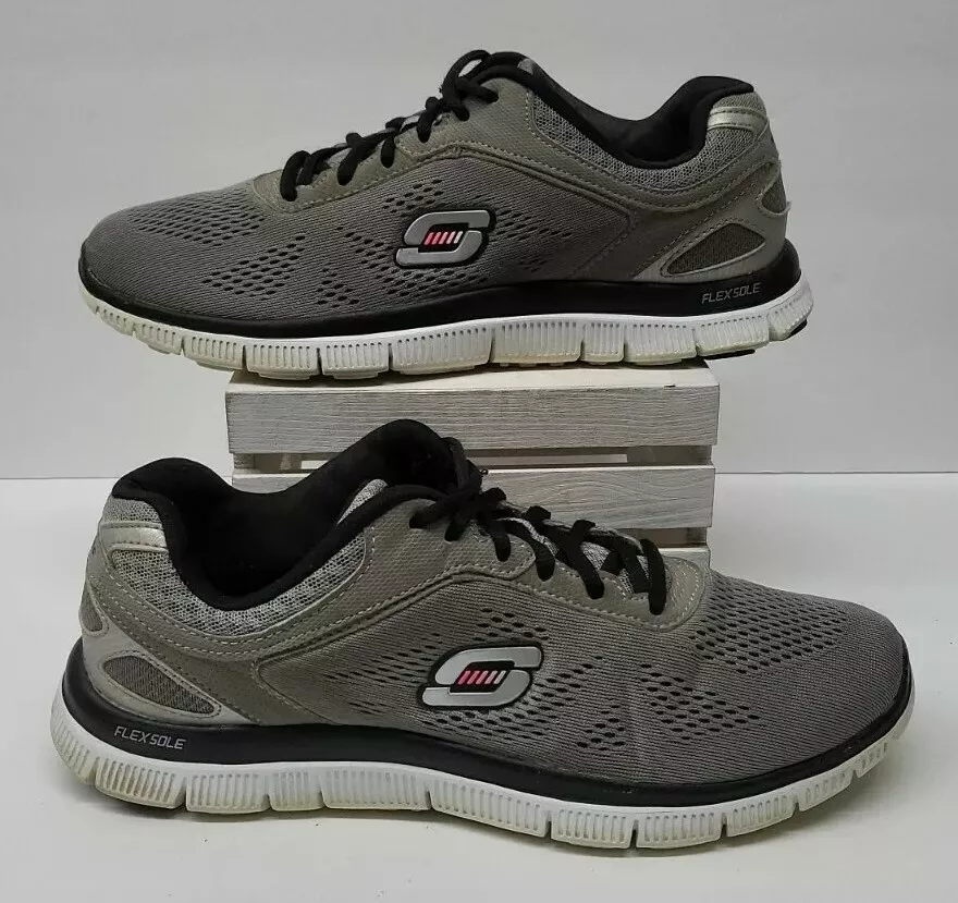 Corbata Contribuyente Presentador Skechers Skech Knit Flex Sole Gray/Black Athletic Running Shoes. Womens  Size 10 | eBay