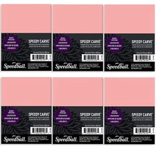 Speedy-Carve Block Printing Carving Block 6-Pack Pink 3 x 4 Inches Linoleum