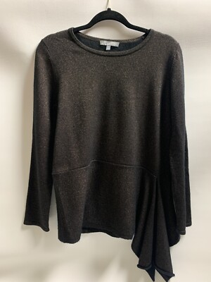 Neiman  Marcus Bronze Brown Metallic Cashmere Blend Sweater, Women s Large