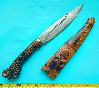 style mini  simi Barong bolo tribal knife  hand forged 8'' spring steel  blade