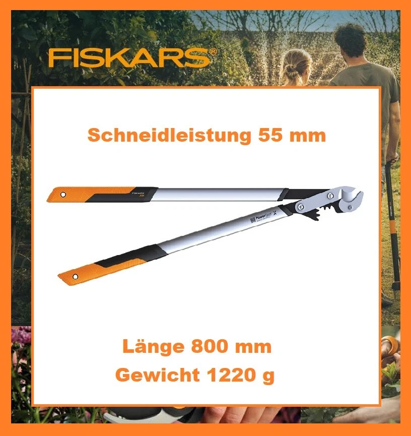 FISKARS Getriebeastschere Amboss Länge 800 mm Schneidleistung 55 mm 1220 g - Bild 1 von 1