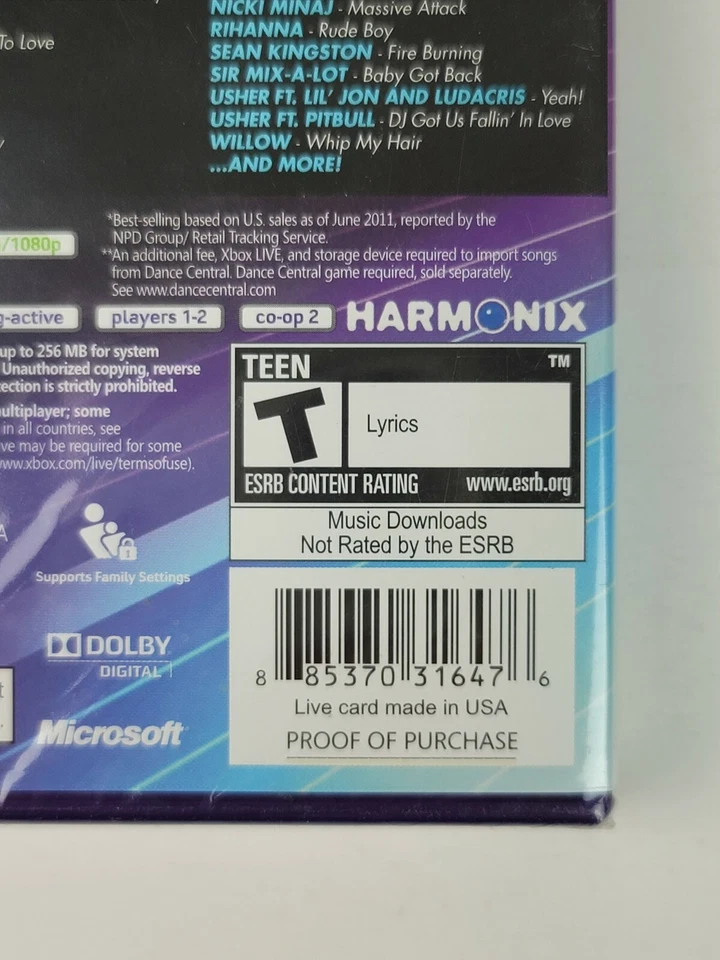 XBOX 360 Dance Central 2 Game Need Xbox Live & Kinect Sensor "T" Sealed NEW - Image 3 of 4