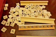 Scrabble Brand Crossword Game Selchow & Righter Co. Wood Tiles Vintage 1976 Good