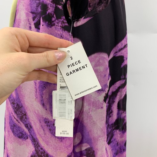 Antonio Melani Slip Dress Womens 0 Silk Abstract 2 Piece Bracelet Sleeve *READ - Picture 5 of 15