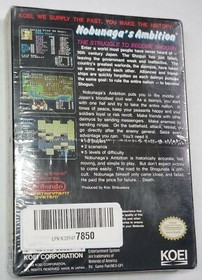 NES Nobunaga's Ambition Nintendo NEW Sealed H-Seam ULTRA RARE! 1 owner KOEI