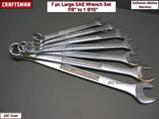 CRAFTSMAN Large 7 pc SAE Combination Wrench Set 12pt  7/8" to   1   5/16"