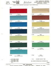 1968 Amc Rambler American Rambler Rebel Ambassador Javelin Paint Chips Ppg