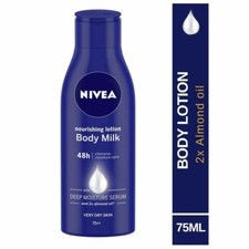 NIVEA Nourishing Body Milk Lotion 75ml intensive Moisture Very Dry Skin Almond